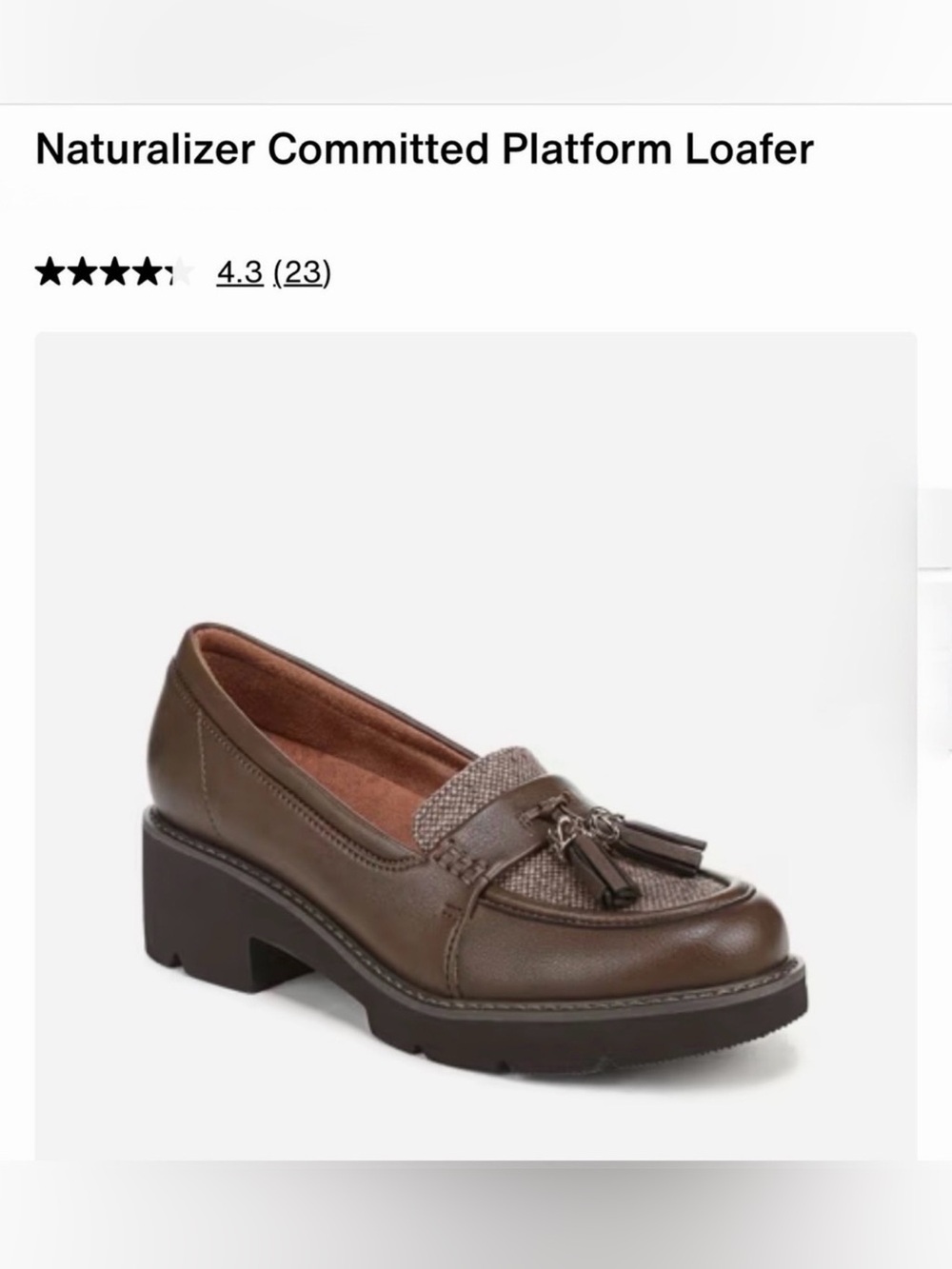 *new* Naturalizer Committed Platform Loafer Women's Shoes Size 6.5